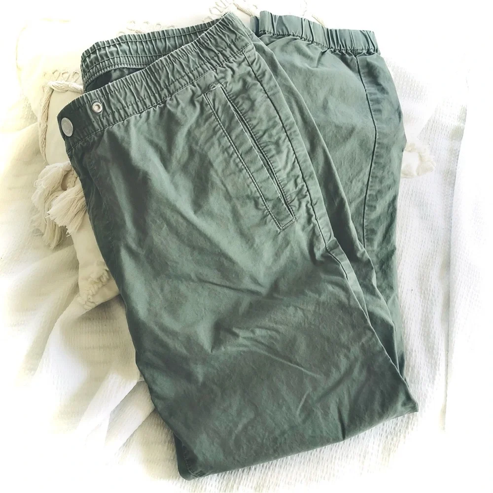BONOBOS | S | Sage Lightweight Drawstring Cotton Green Jogger Men’s Pants